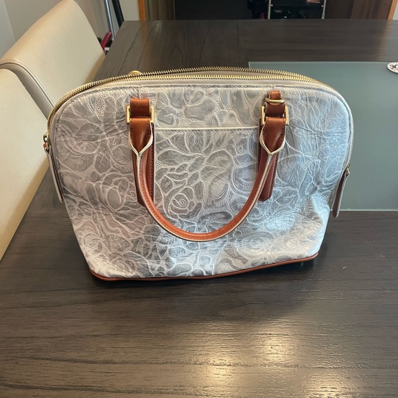 Brahmin White and Silver Purse